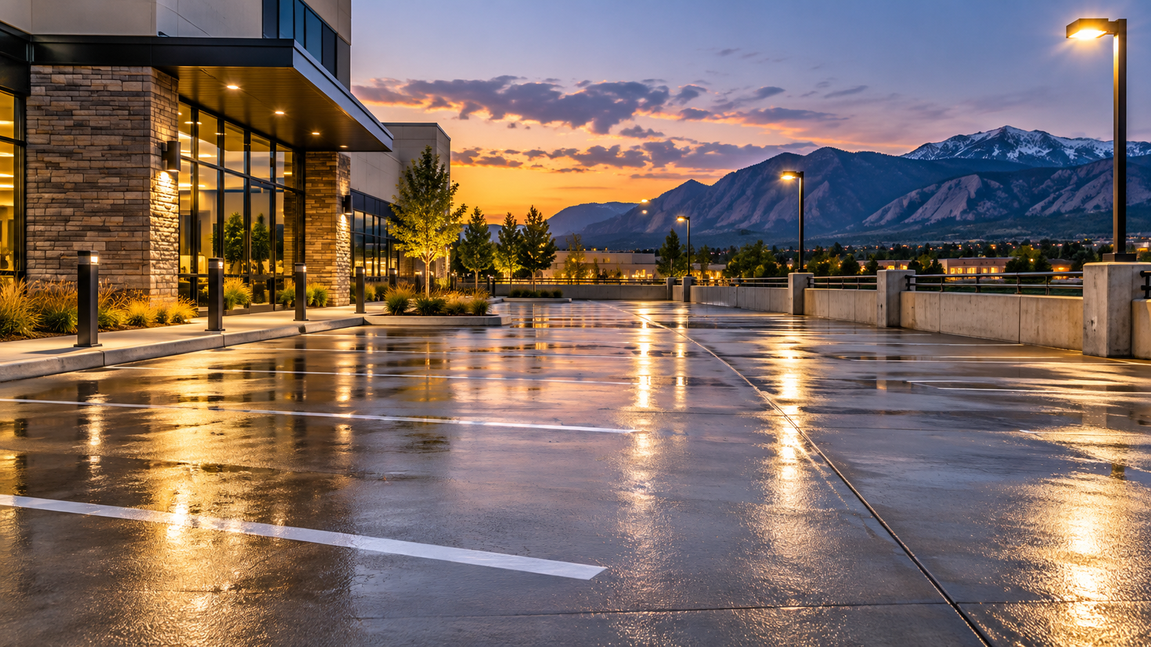 Commercial parking lot cleaning in Colorado