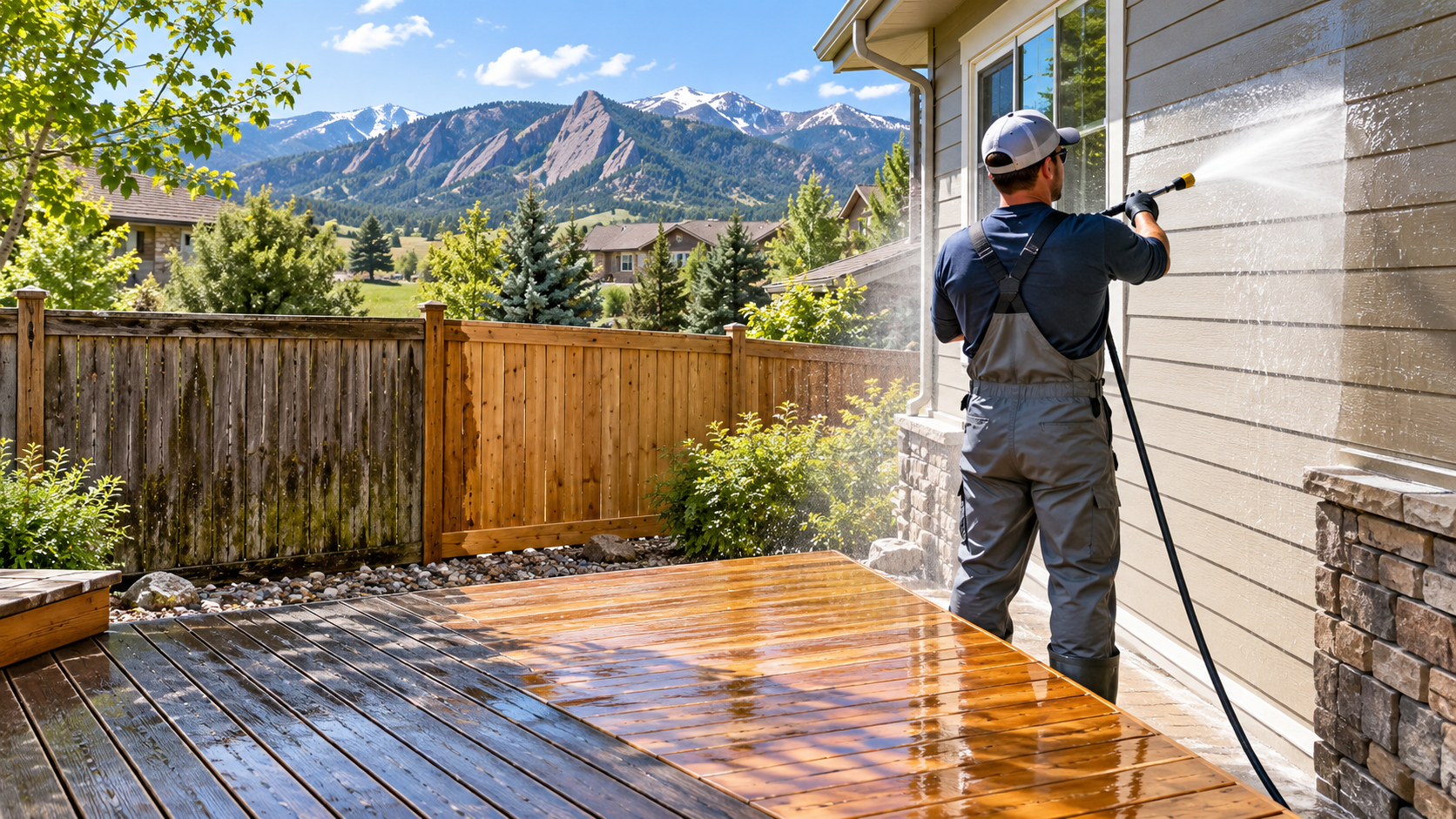 House, fence and deck washing in Colorado by Colorado Concrete Revival